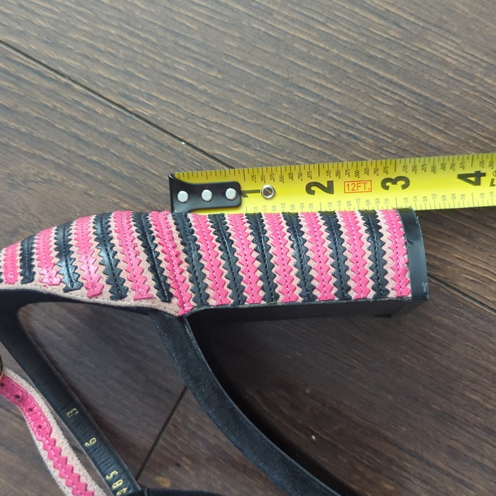 Salvatore Ferragamo Black/Pink Suede And Leather Fergie T-Strap Pumps - Picture 13 of 13